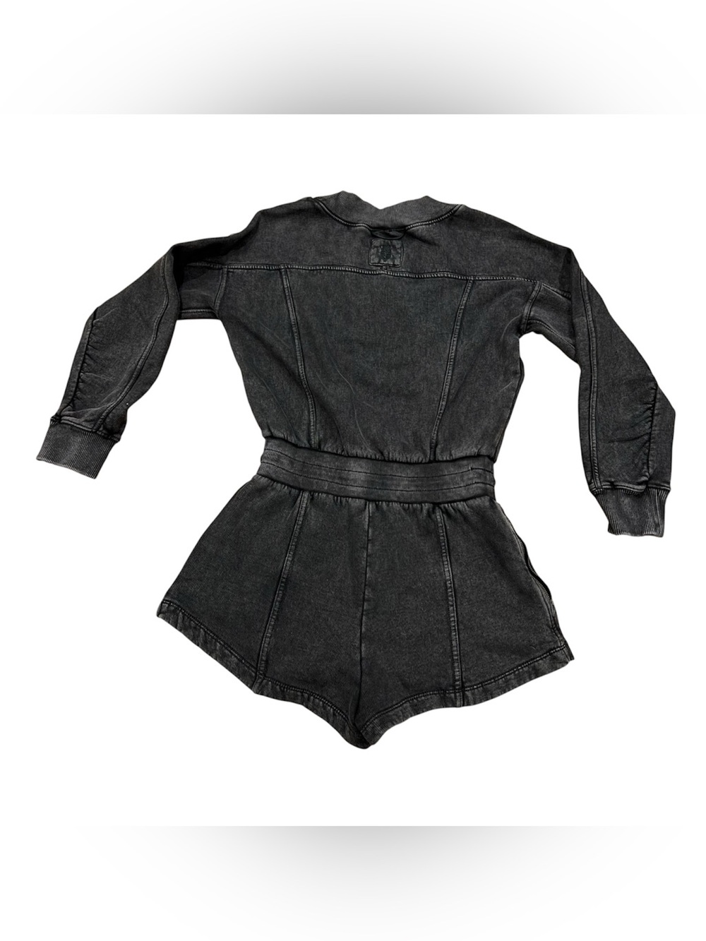 NWT Free People Movement Washed Black Romper XS Zipper Pockets - Picture 7 of 9